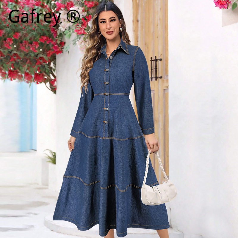 Belted Shirt Dress - Novo Vestido Jeans Longo de Manga