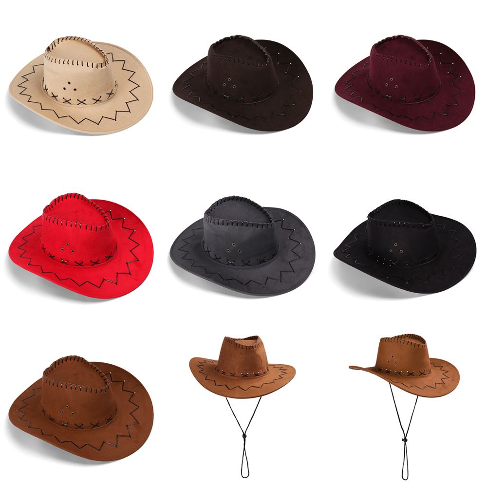 Women'S Fashion Wild West - Chapéu de cowboy ocidental camurça unissex,
