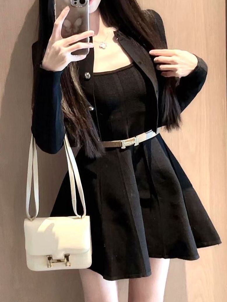 Belted Shirt Dress - Vestido de Tricô de Outono/Inverno com