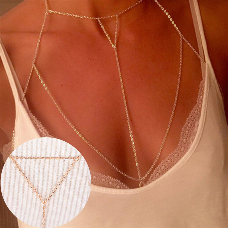 Women'S Fashion Harness - Arnês de Biquíni Multicamadas V Colares