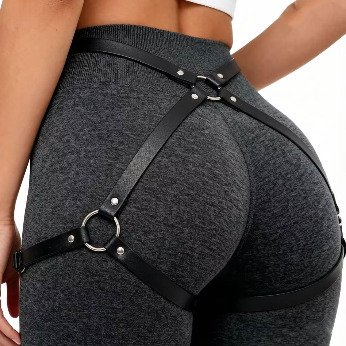 Women'S Fashion Harness - Arnês de Couro PU para Mulheres,