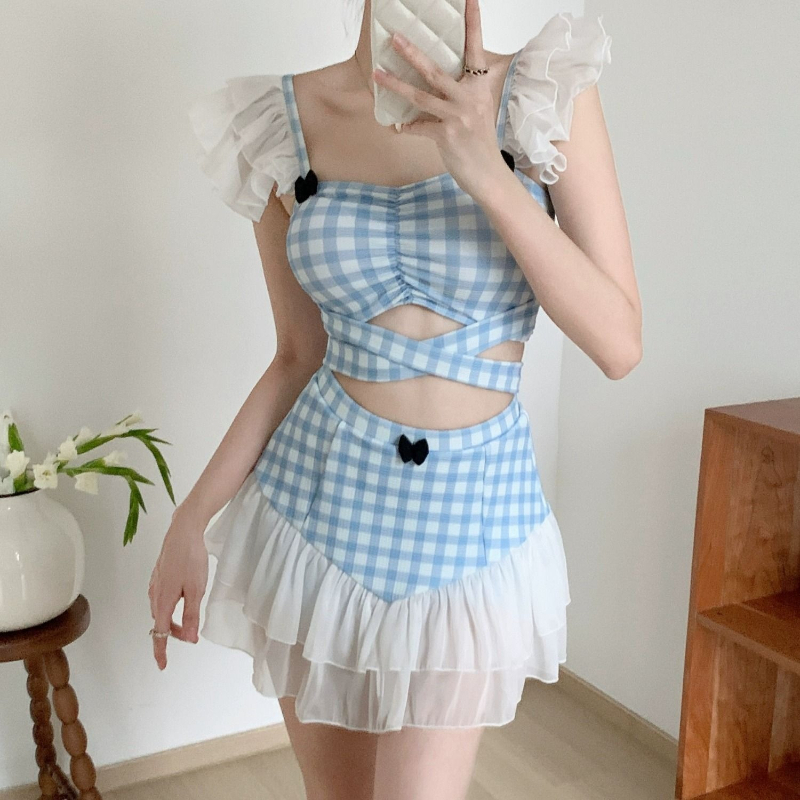 Women Fashion Outfits - Maiô Feminino Halter Retrô com Laço