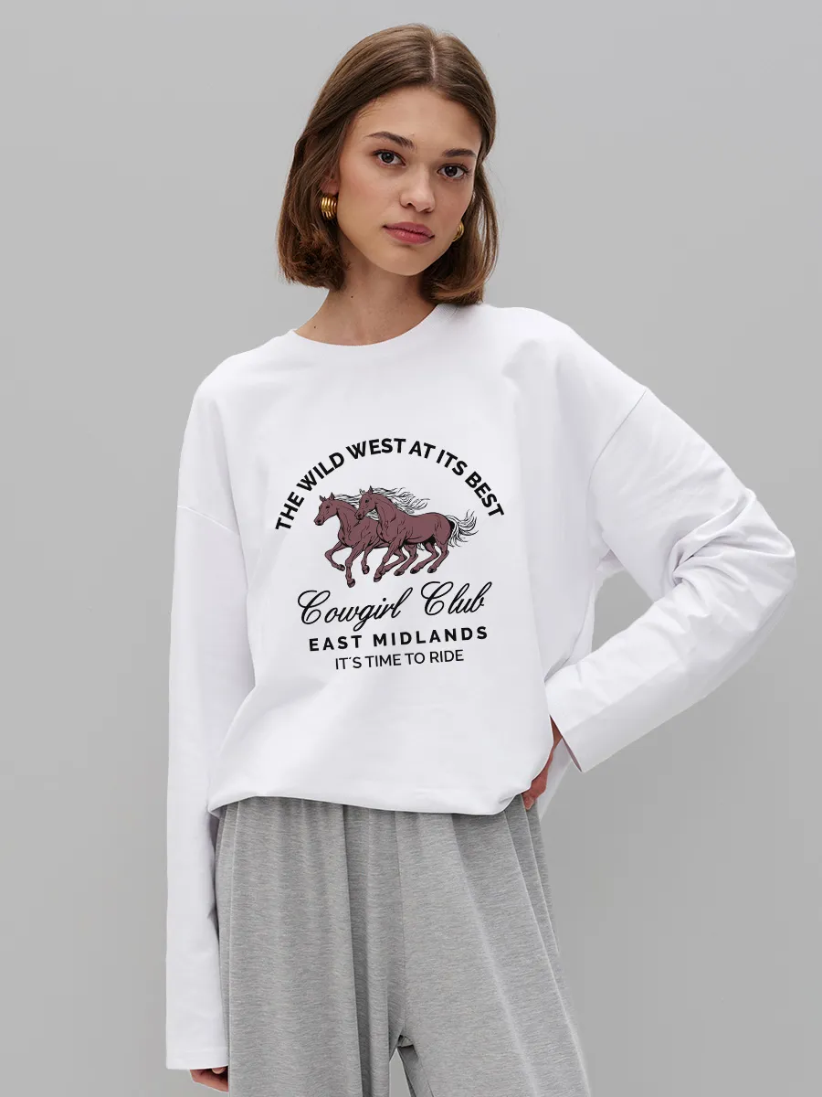Women'S Fashion Wild West - Camiseta feminina 100% algodão com estampa