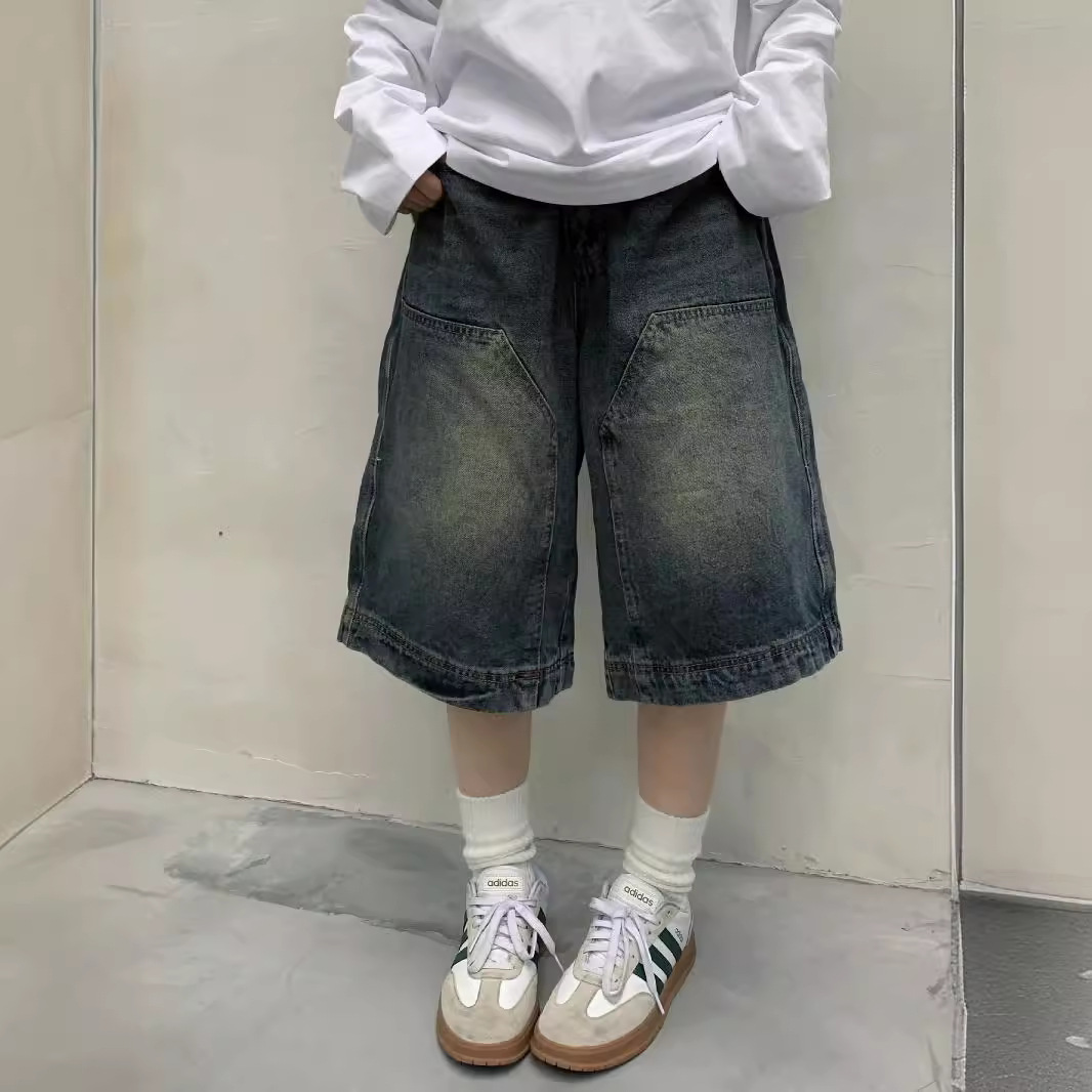 Women'S Fashion Trousers - Mulheres y2k vintage baggy jean shorts