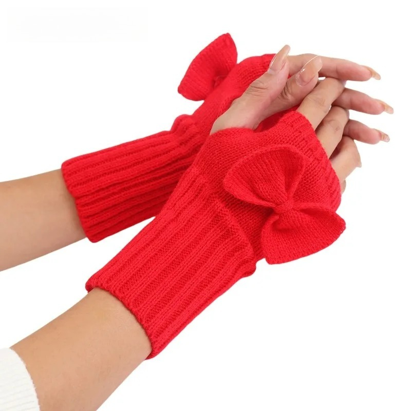 Women Fashion Gloves - Luvas de Tricô Sem Dedos com