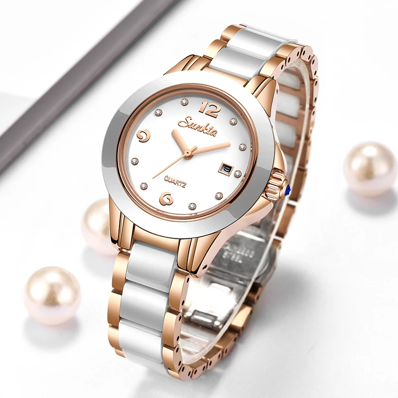Fashion Women Watch - Sunkta moda casual quartzo mulher relógio