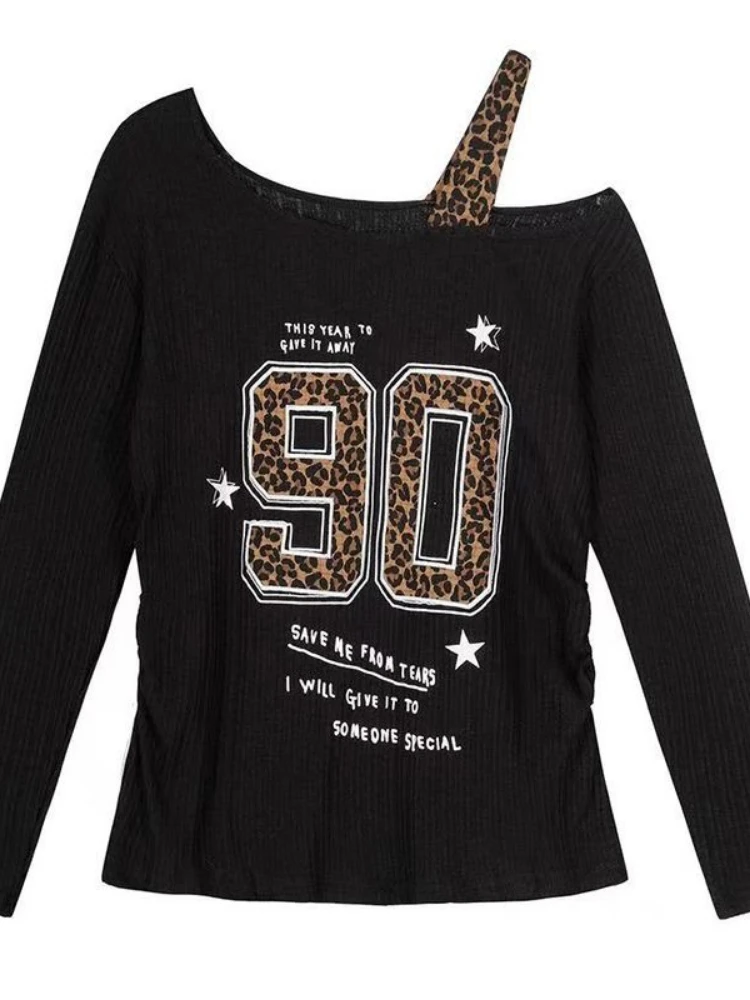 Women'S Fashion Tops - Camiseta Feminina Y2K com Estampa de