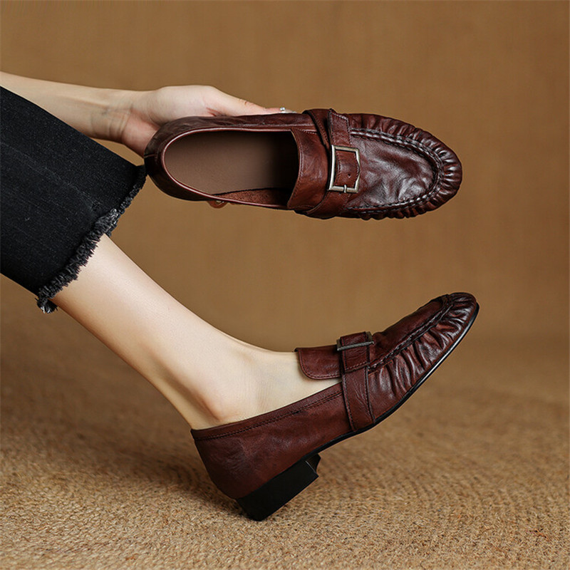 Women'S Fashion Walking Shoes - Mocassins de couro genuíno para mulheres,