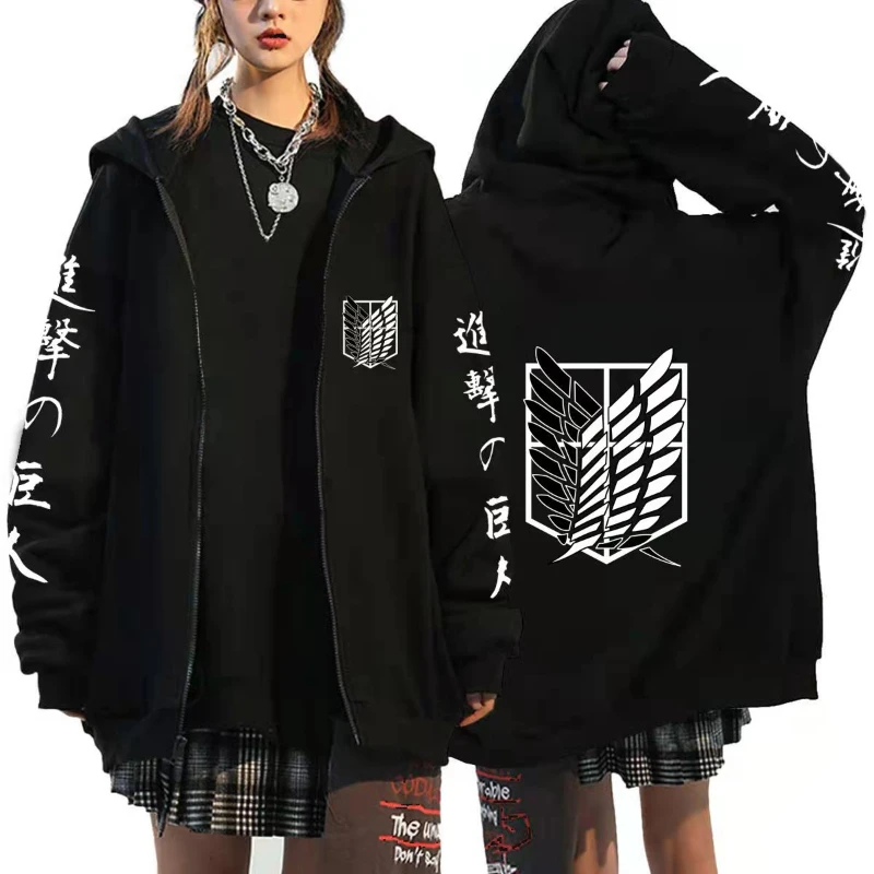 Women'S Fashion Zip Up Hoodies - Anime zíper moletom com capuz casaco