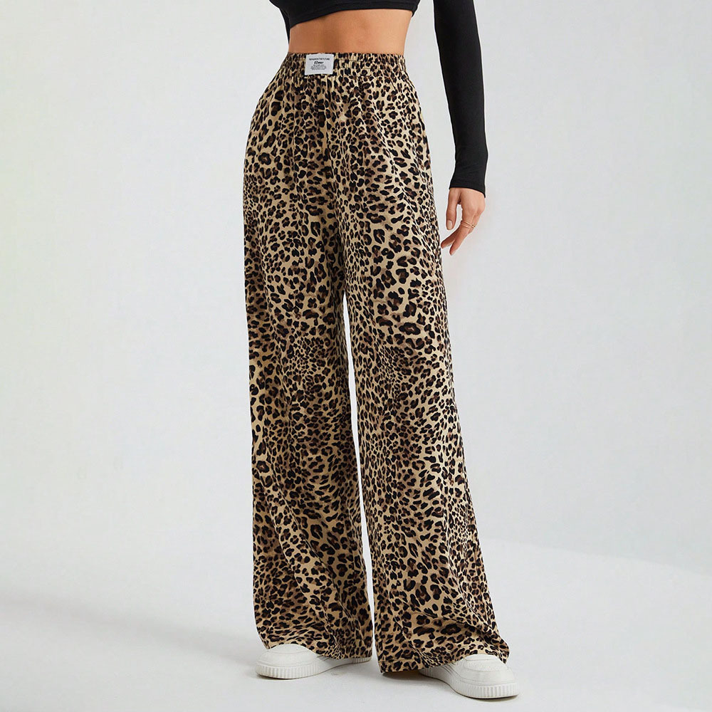 Women'S Fashion E Commerce - Moda clássico leopardo impressão solta-ajuste calças