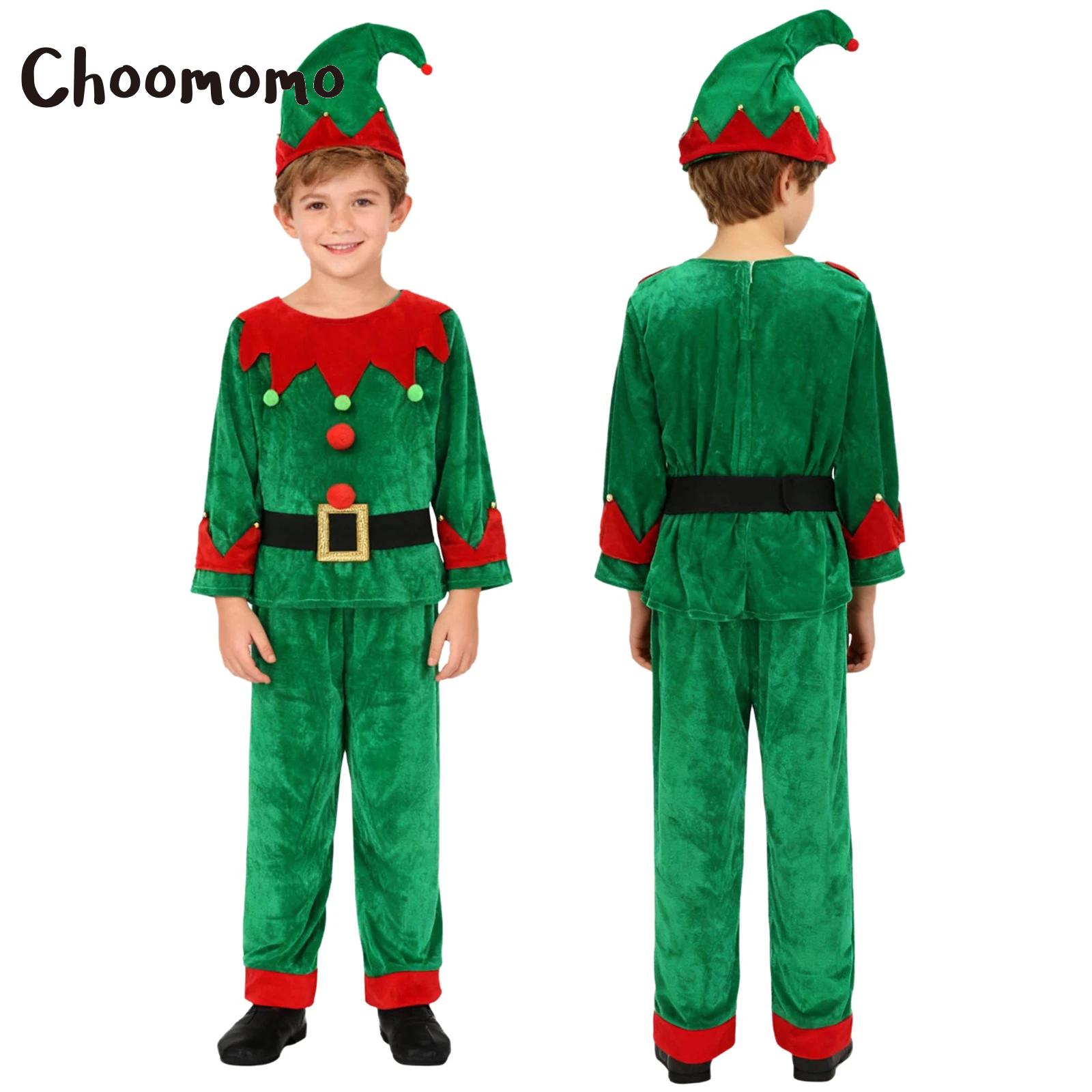 Belted Shirt Dress - Meninos natal elfo traje natal papai