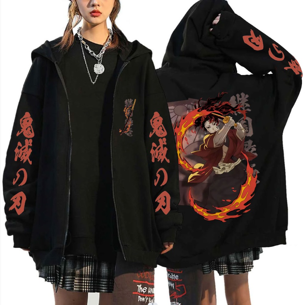 Women'S Fashion Zip Up Hoodies - Novo demon slayer tsugikuni yoriichi merch