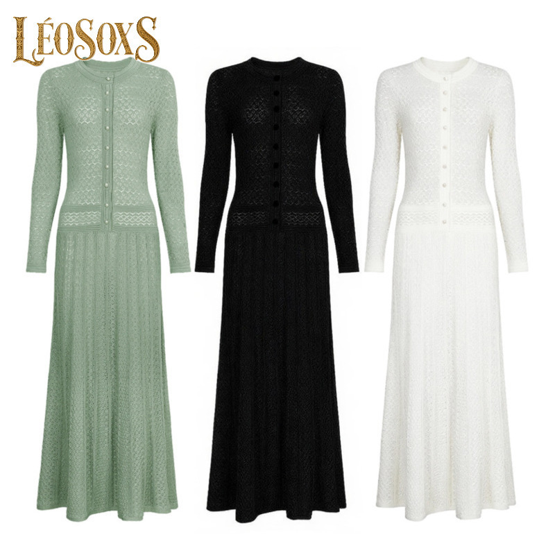 Women Fashion Gown - Leosoxs mangas compridas moda magro vestidos