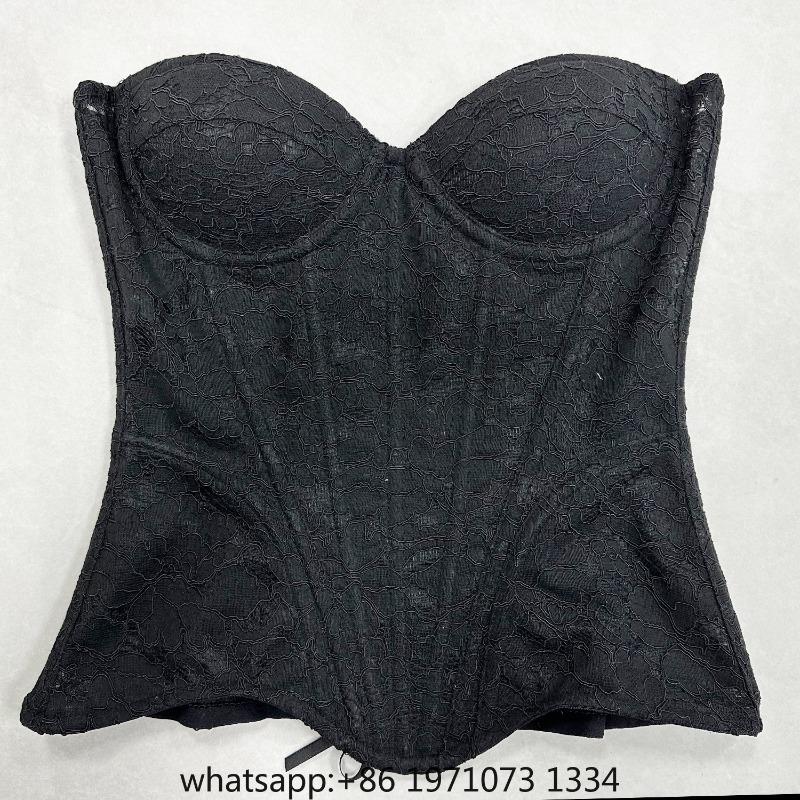 Corset Top Boned - Corset Feminino de Renda Luxuoso Overbust
