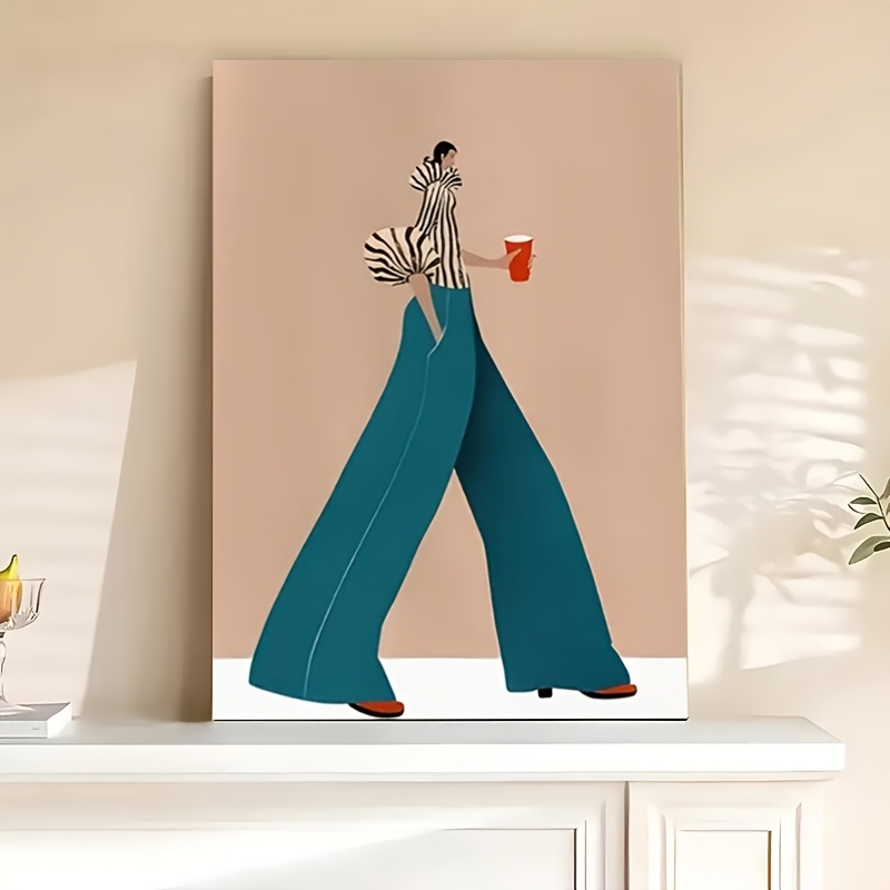 Women'S Fashion Trousers - Moda azul calças mulher poster imprime