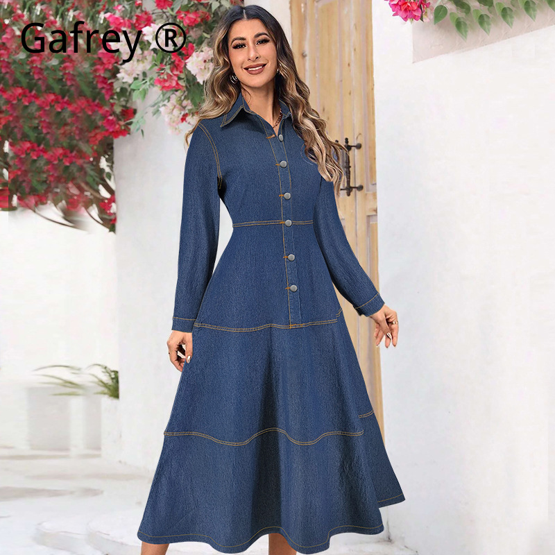 Novo Vestido Jeans Longo de Ma - Belted Shirt Dress avaliação e preço
