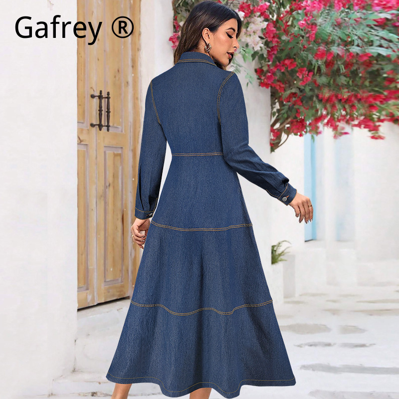 Novo Vestido Jeans Longo de Ma - Belted Shirt Dress avaliação e preço