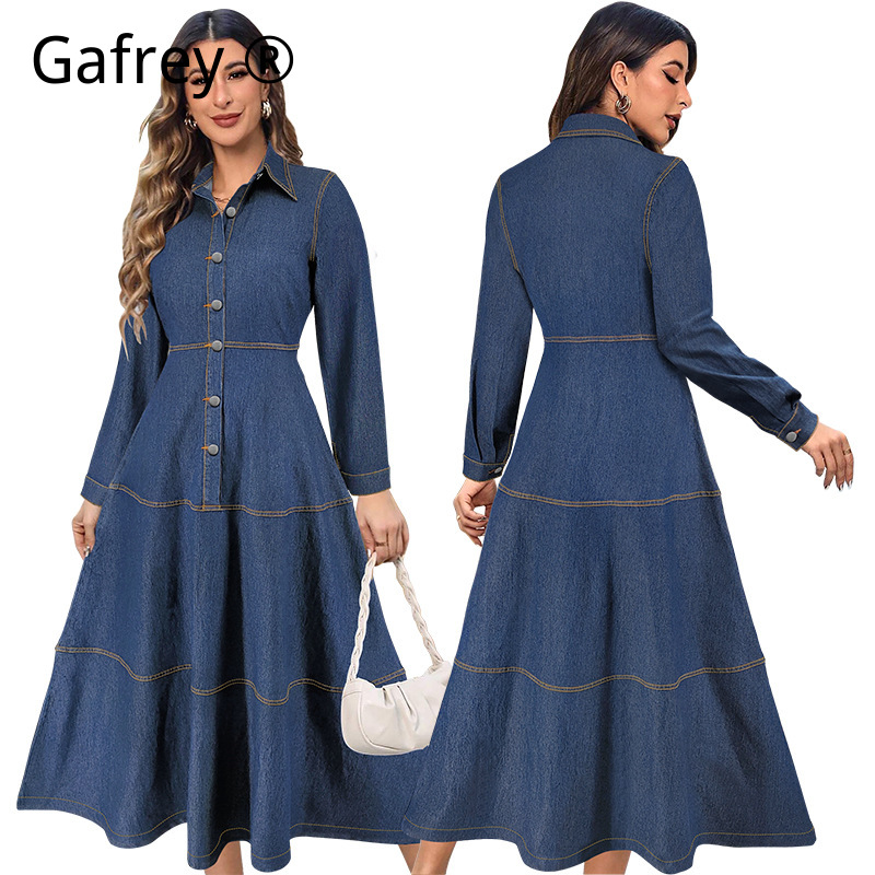 Novo Vestido Jeans Longo de Ma - Belted Shirt Dress avaliação e preço