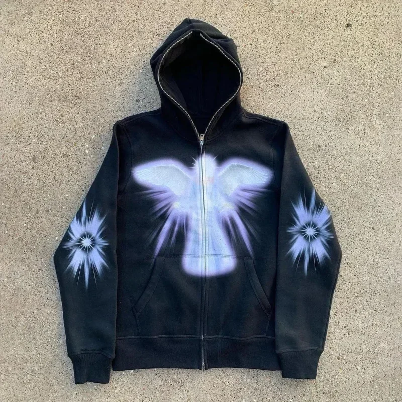 Feminino masculino y2k moda ho - Women'S Fashion Zip Up Hoodies avaliação e preço