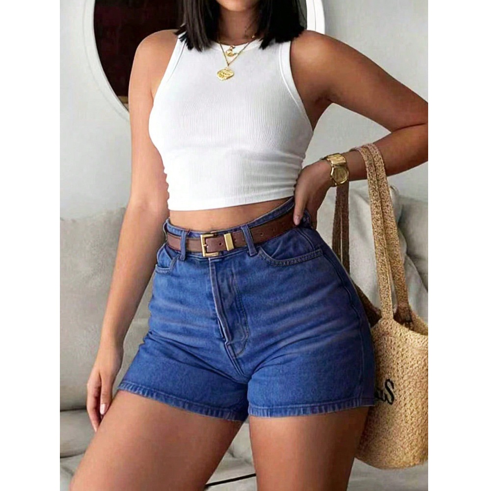 Shorts de Jeans Femininos de V - Women'S Fashion Trousers avaliação e preço
