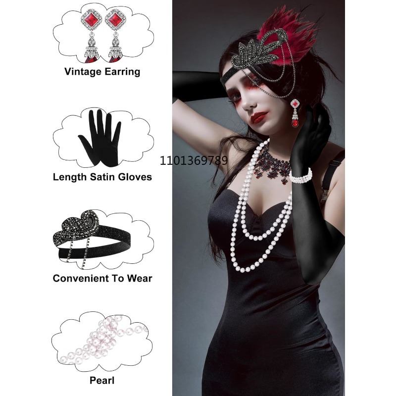 6 Peças de Acessórios Flapper  - Women'S Fashion Roaring 20S avaliação e preço