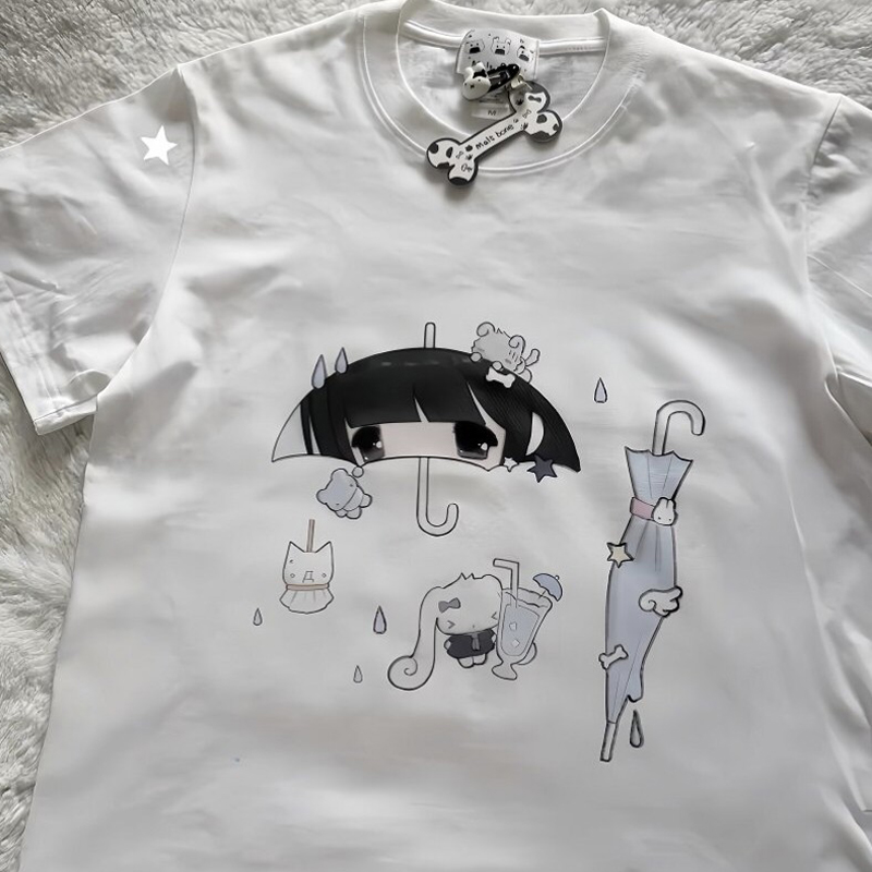 Camiseta feminina japonesa com - Women'S Fashion Umbrella avaliação e preço