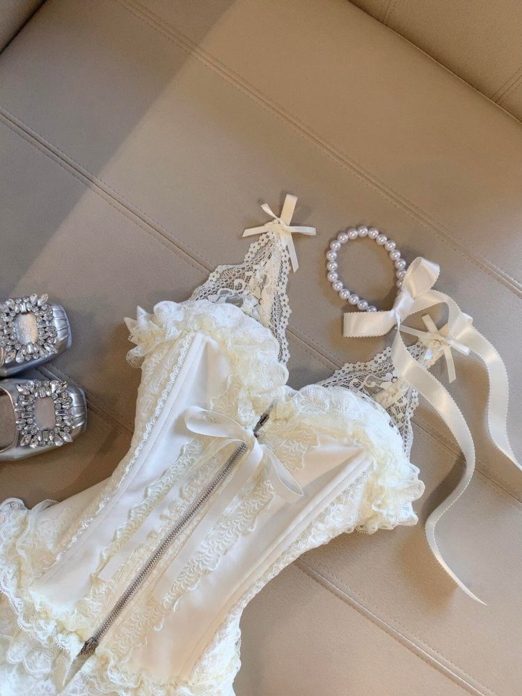 Conjunto de Top de Renda Cute  - Corset Top Boned avaliação e preço