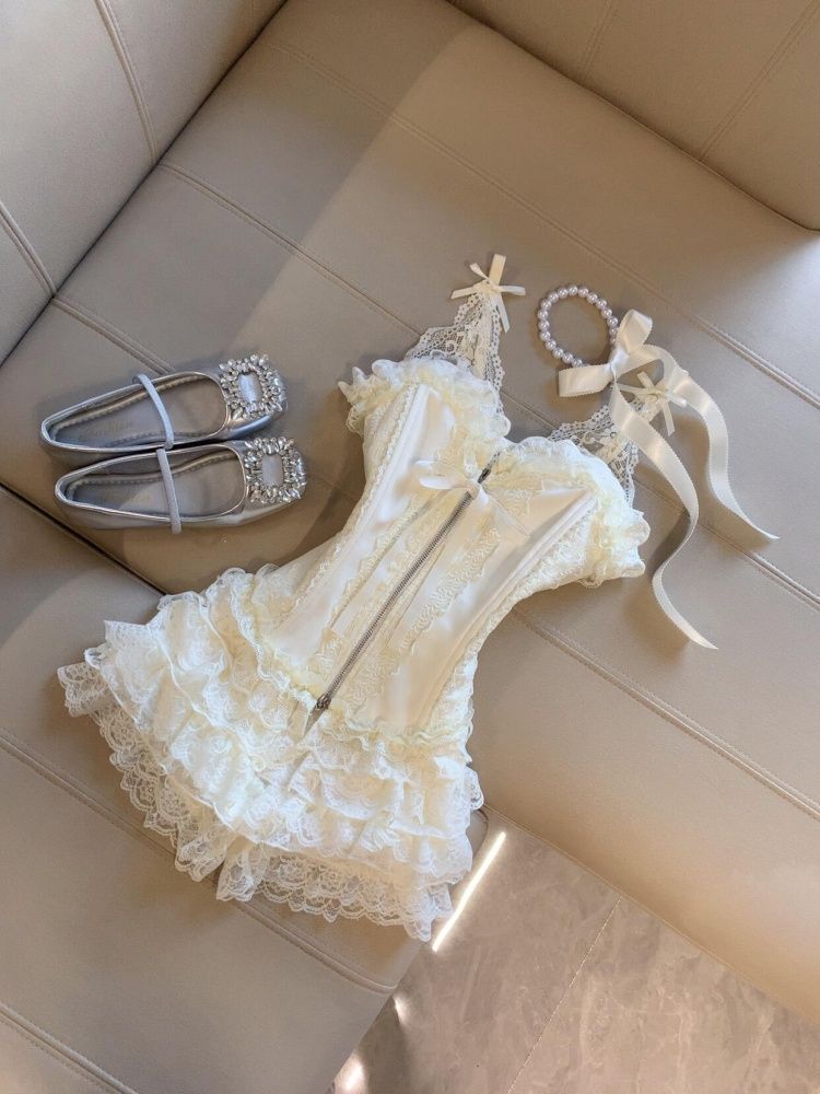 Conjunto de Top de Renda Cute  - Corset Top Boned avaliação e preço