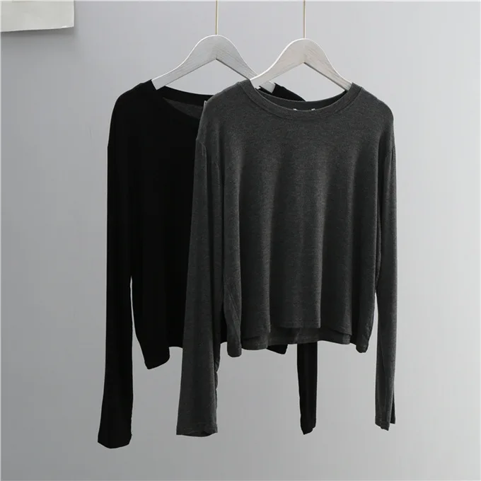Camiseta de Manga Longa em Mis - Women'S Fashion Tops avaliação e preço