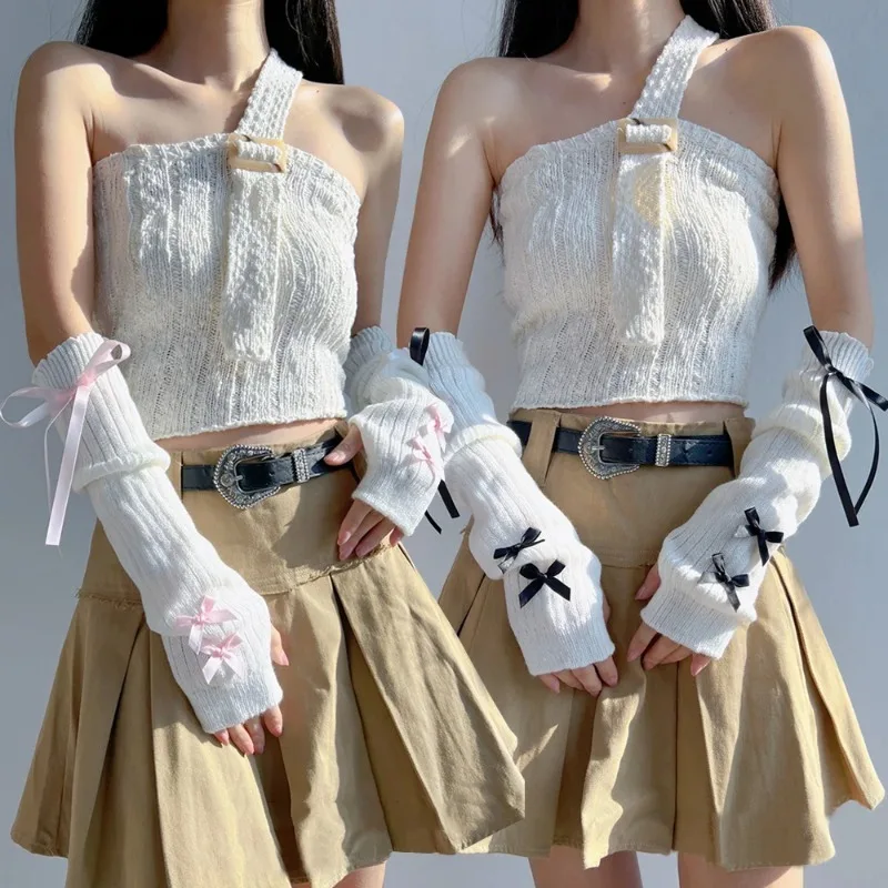Feminino y2k moda aquecedores  - Women Fashion Gloves avaliação e preço