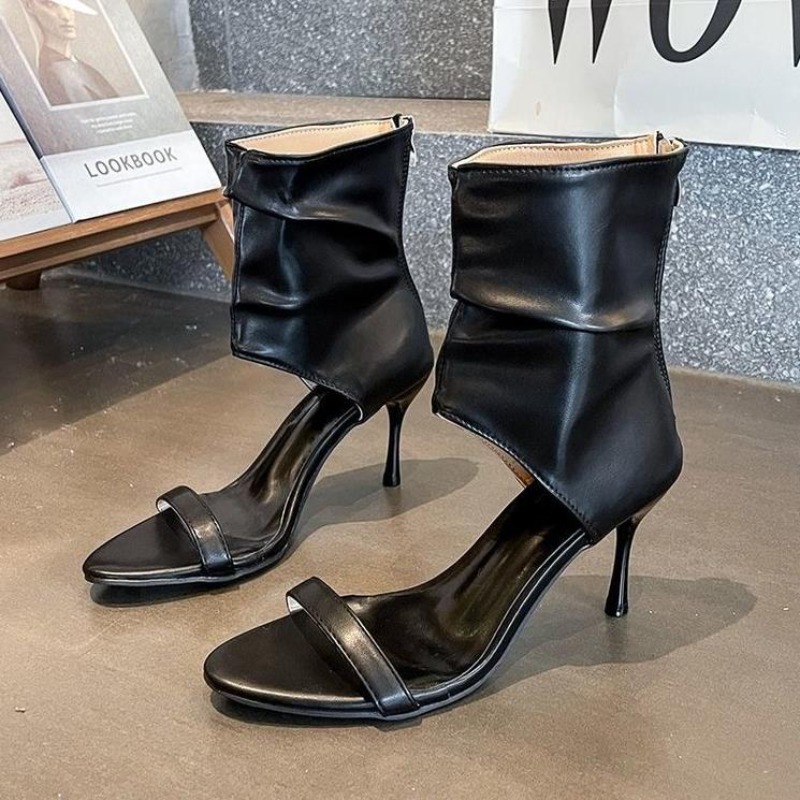 Sandálias de Salto Fino Vazada - Women Fashion Outfits avaliação e preço