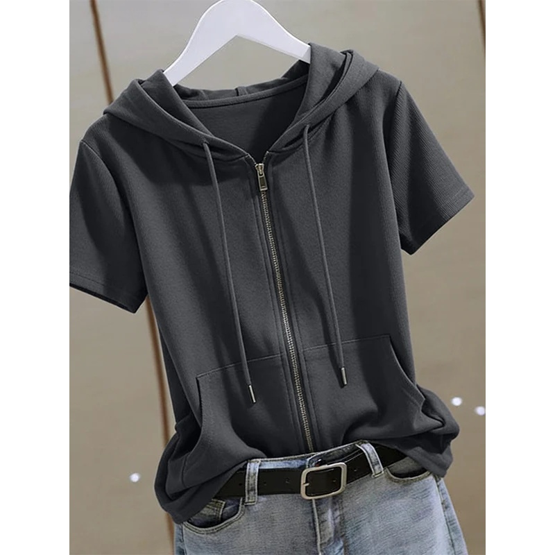 Moletom feminino de verão com  - Women'S Fashion Zip Up Hoodies avaliação e preço