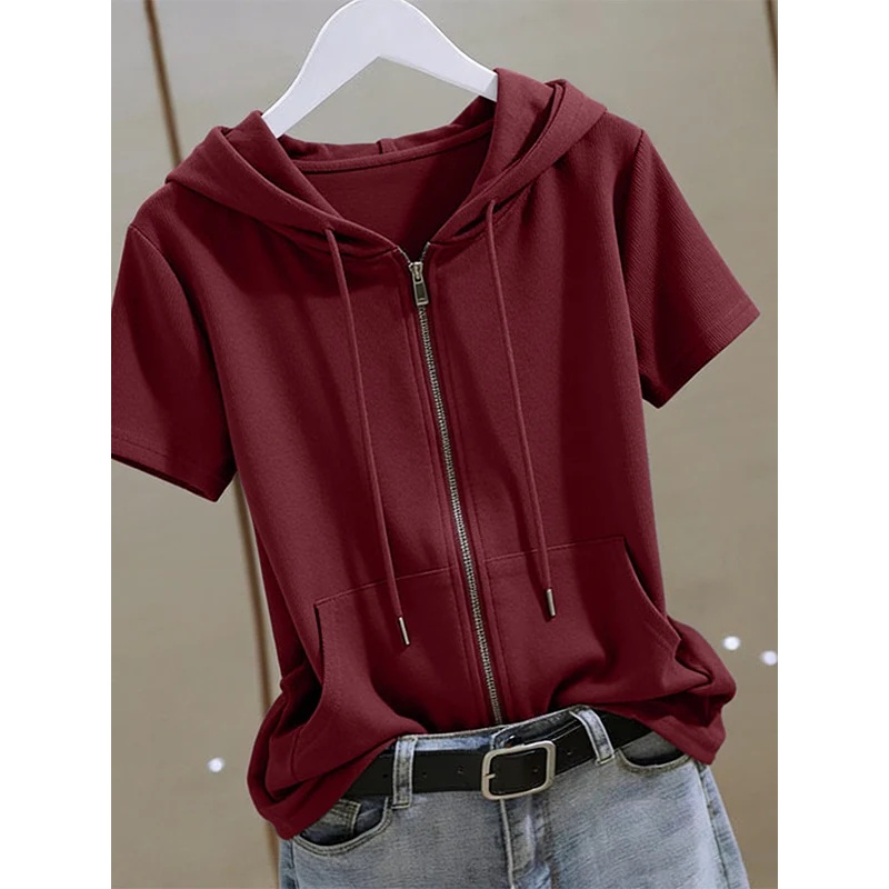 Moletom feminino de verão com  - Women'S Fashion Zip Up Hoodies avaliação e preço