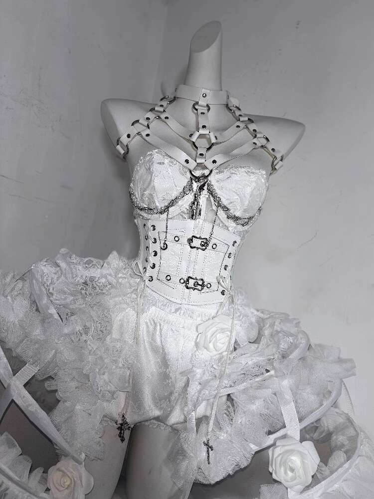 Lolita traje flor osso pesado  - Corset Top Boned avaliação e preço