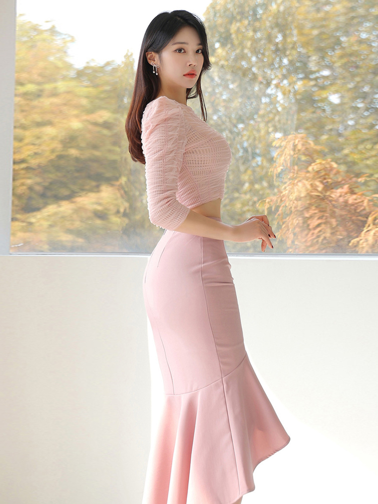 Nova moda sexy rosa doce 2 peç - Women'S Fashion Long Coat avaliação e preço