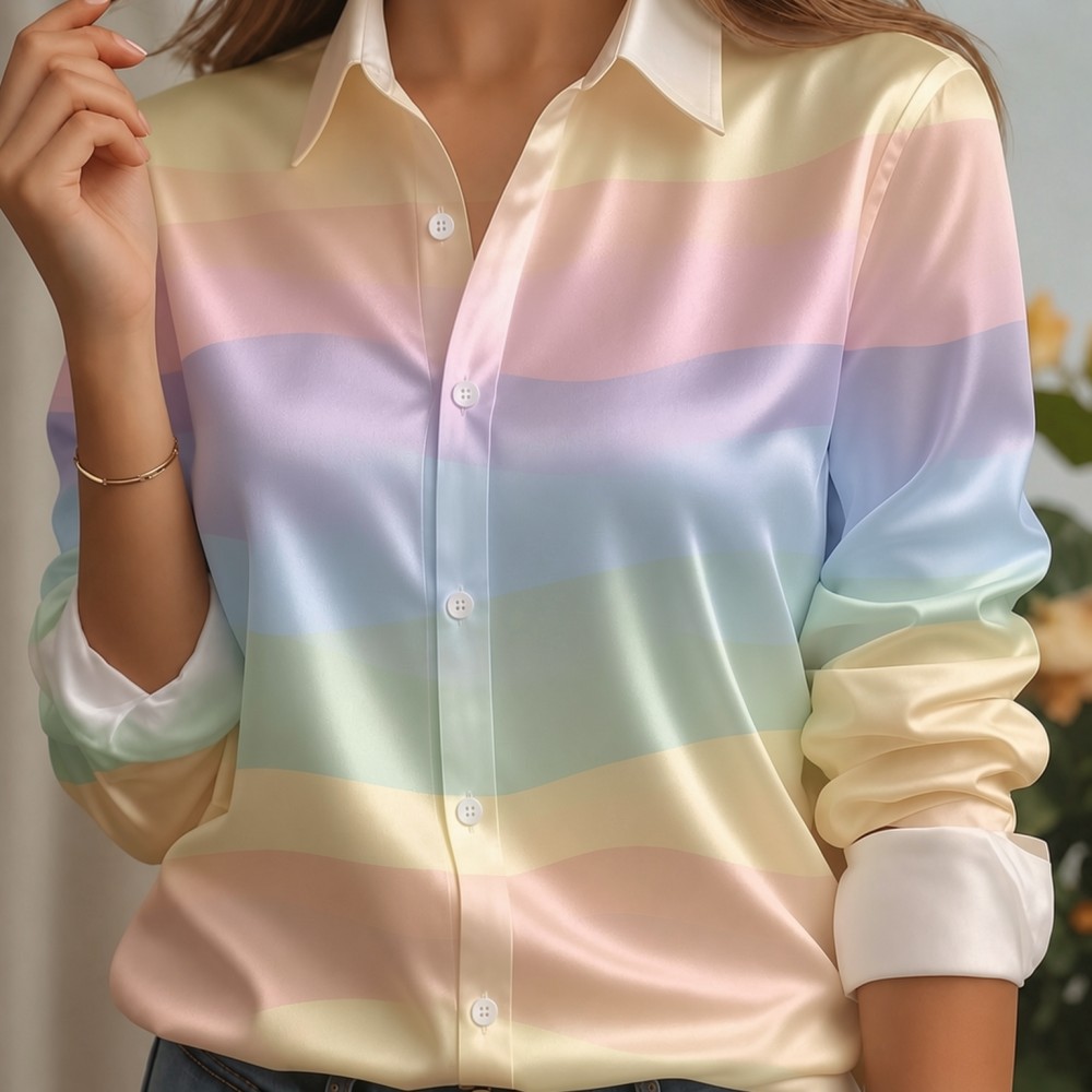 Camisa Feminina de Cetim com G - Women Fashion Outfits avaliação e preço