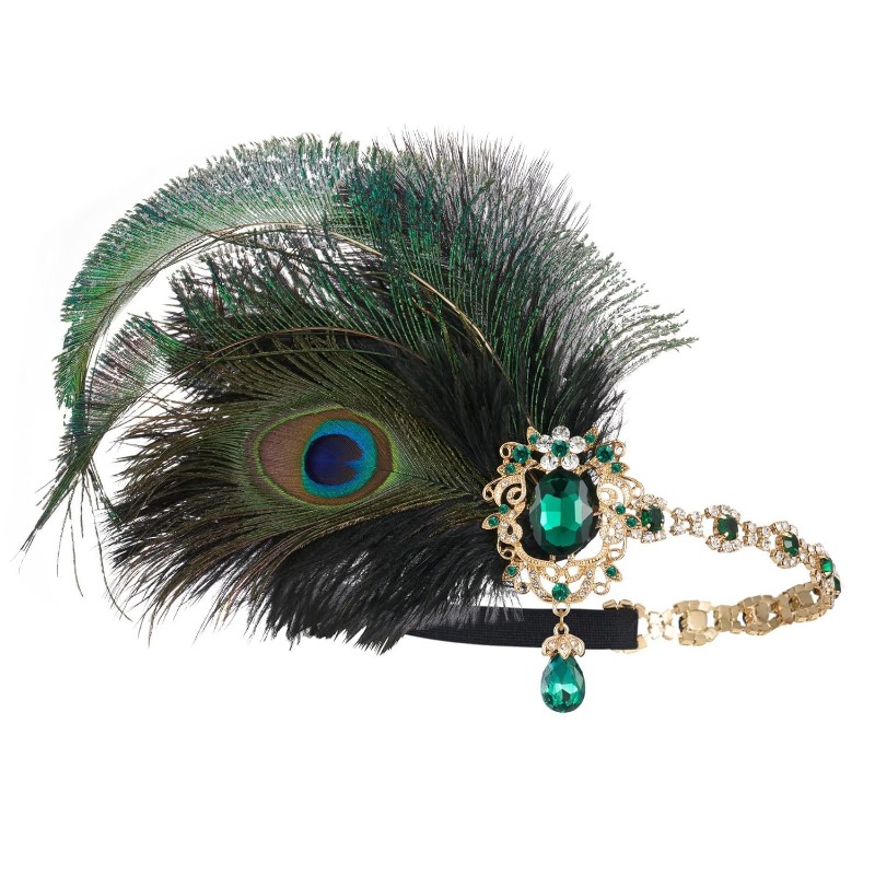 1920s Flapper Pavão Pena Tiara - Women'S Fashion Roaring 20S avaliação e preço