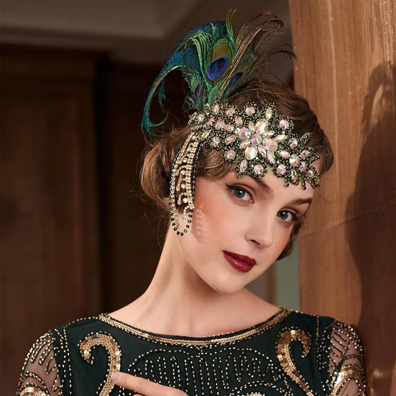 Vintage Flapper Headband com P - Women'S Fashion Roaring 20S avaliação e preço