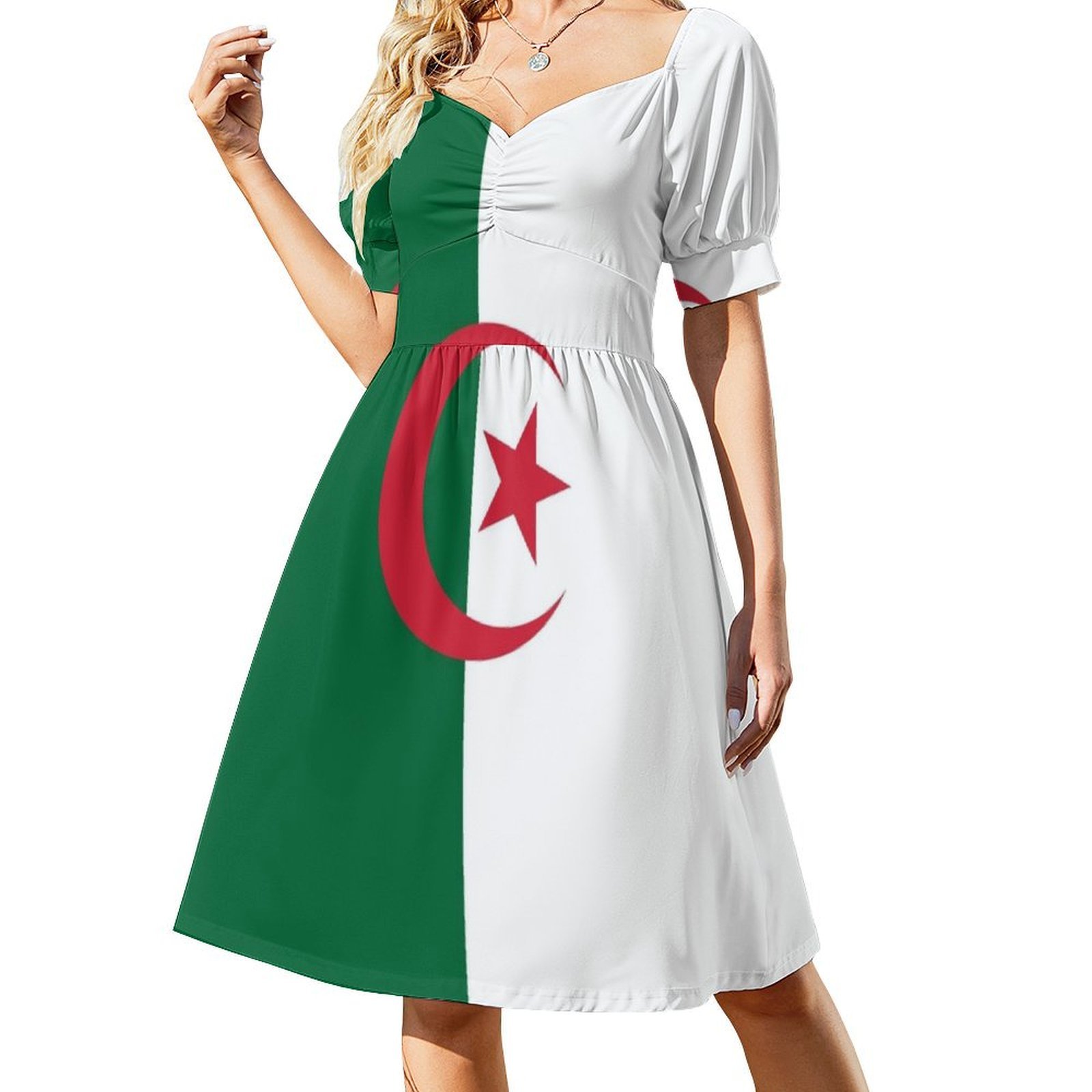 Algerian Flag Boho Chic Dress  - Women Fashion Gown avaliação e preço
