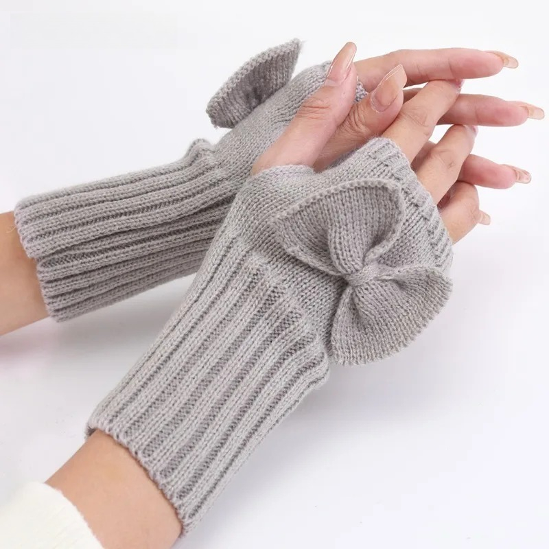 Luvas de Tricô Sem Dedos com L - Women Fashion Gloves avaliação e preço