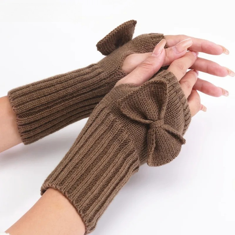 Luvas de Tricô Sem Dedos com L - Women Fashion Gloves avaliação e preço