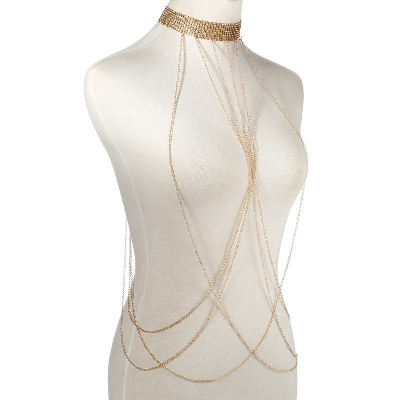 Corrente de corpo cor dourada  - Women'S Fashion Harness avaliação e preço
