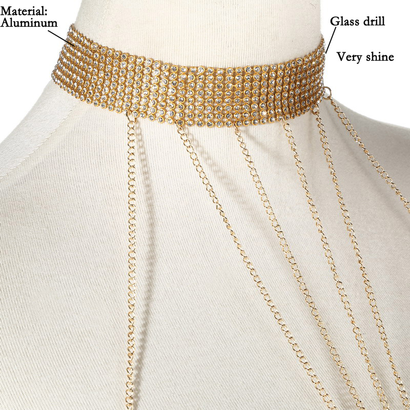 Corrente de corpo cor dourada  - Women'S Fashion Harness avaliação e preço