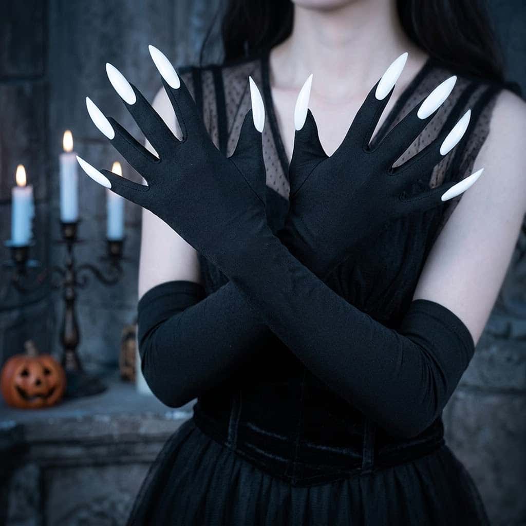 Luvas Longas Góticas Y2K Moon  - Women Fashion Gloves avaliação e preço