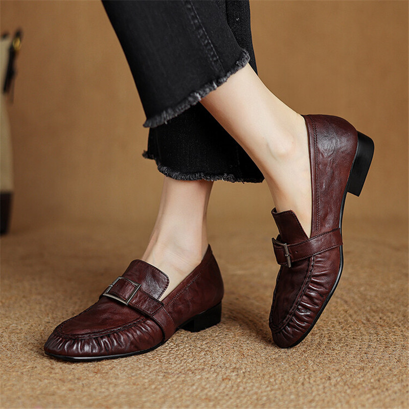 Mocassins de couro genuíno par - Women'S Fashion Walking Shoes avaliação e preço