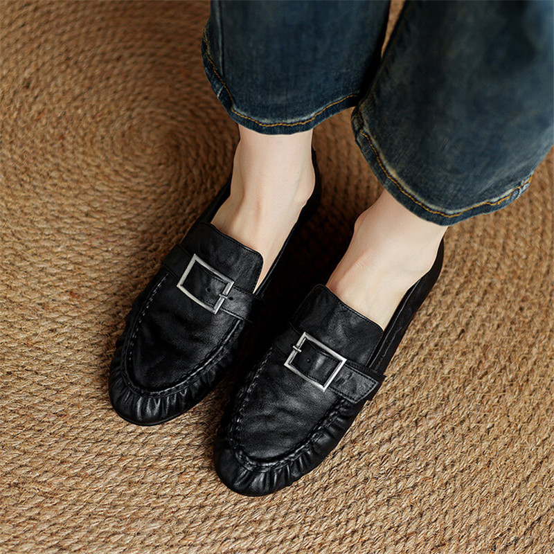 Mocassins de couro genuíno par - Women'S Fashion Walking Shoes avaliação e preço