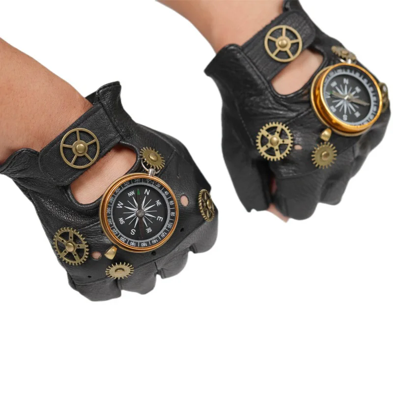 Steampunk couro do plutônio se - Women Fashion Gloves avaliação e preço