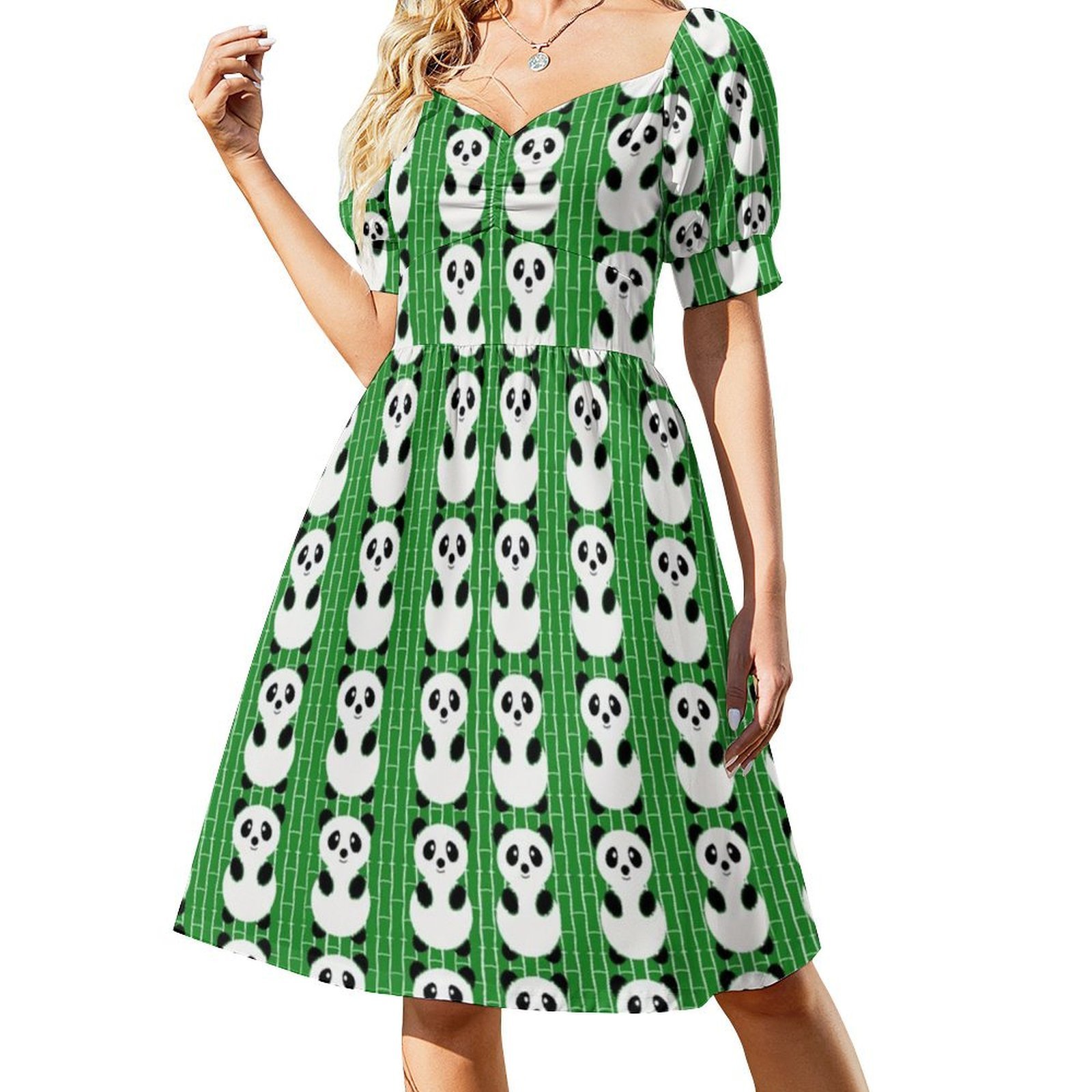Panda padrão boho chique vesti - Women Fashion Gown avaliação e preço