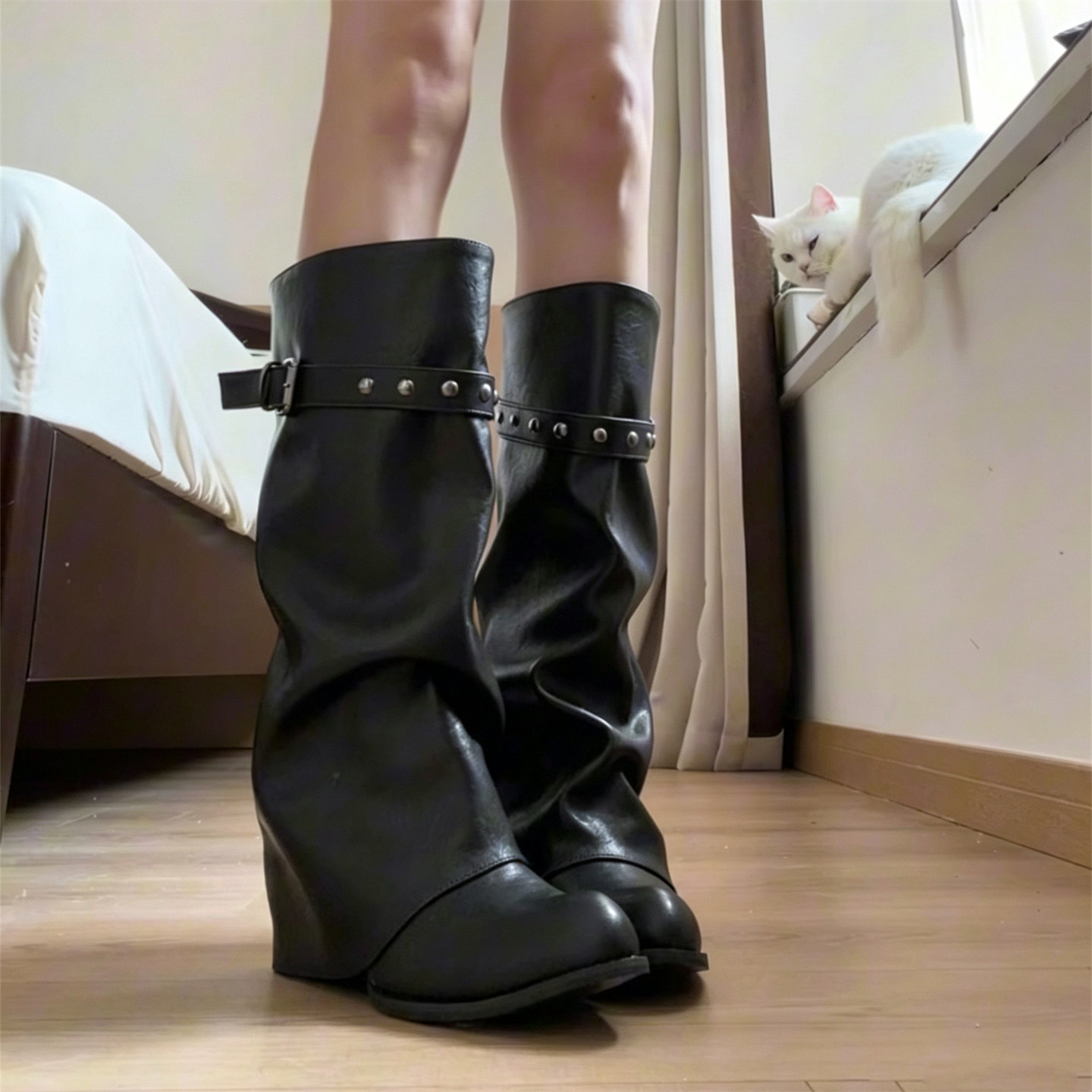 Botas Femininas de Cano Alto D - Women'S Fashion Trousers avaliação e preço