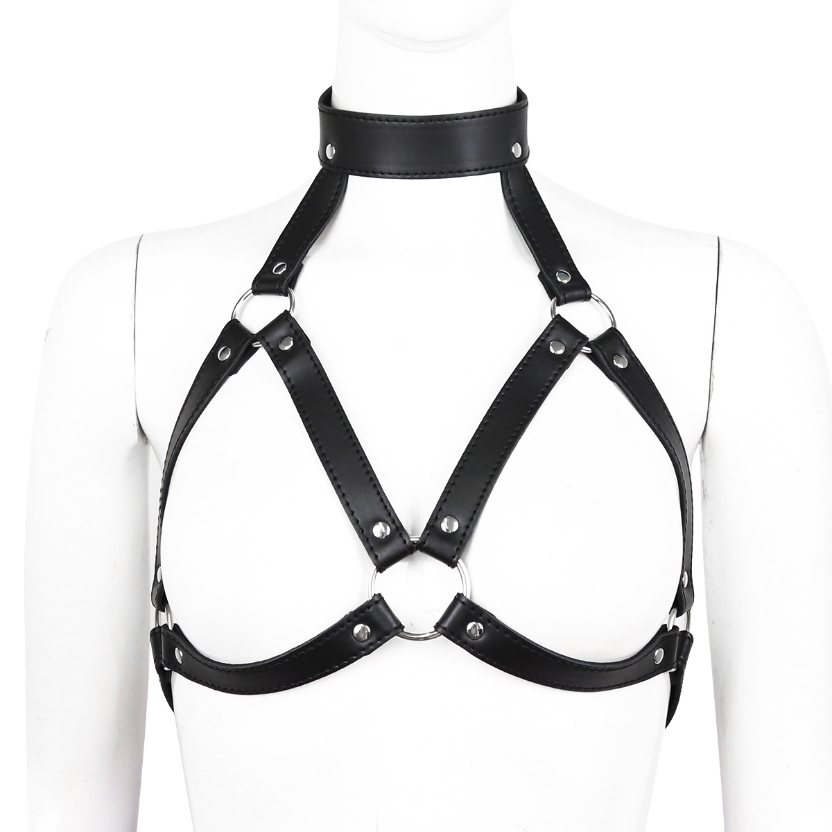 Gothic Fetish Couro Suspensóri - Women'S Fashion Harness avaliação e preço